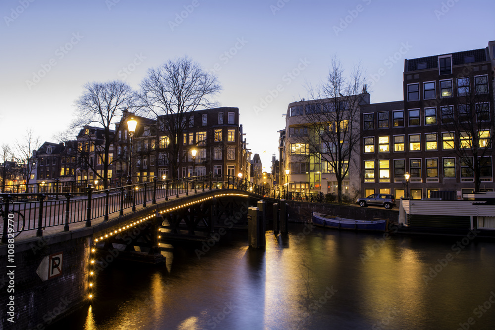 オランダ・アムステルダムの夜景