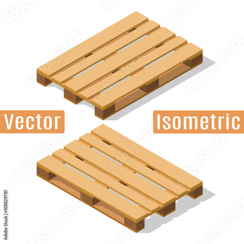 Wooden pallet isometric