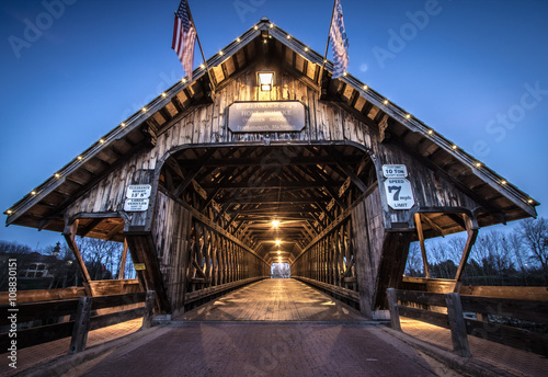 Frankenmuth Michigan Covered Bridge. Covered bridge in the town of Frankemuth, Michigan. The local landmark spans the Cass River in the tourist town of Frankenmuth.