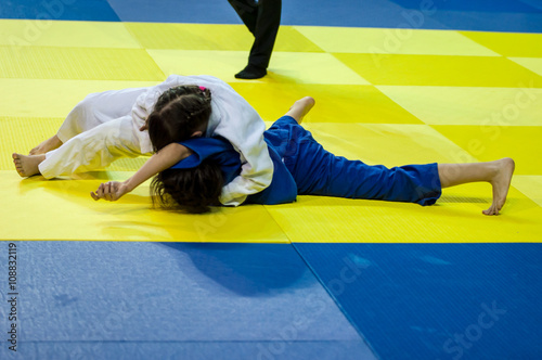 Girls compete in Judo
