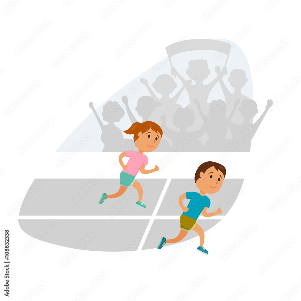 children running vector children running vector