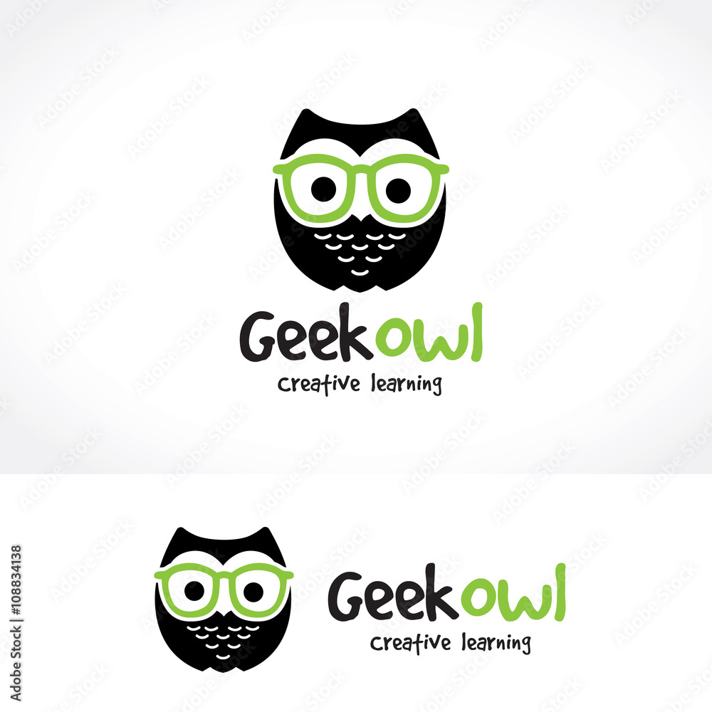 Fototapeta premium owl logo.cute animal logo.