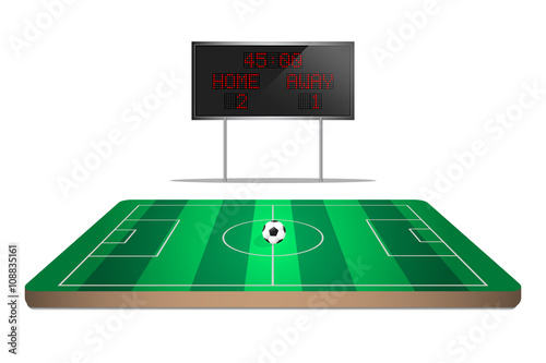 mini soccer field with scoreboard