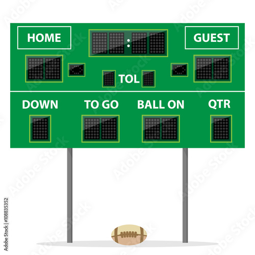 American football Digital LED Dot scoreboard with ball