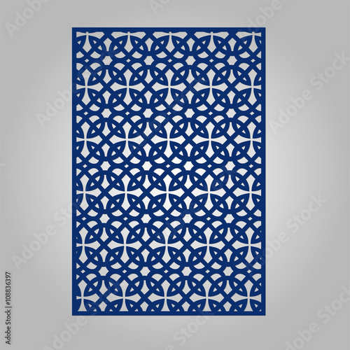 Abstract cutout panel for laser cutting, die cutting or stencil. 