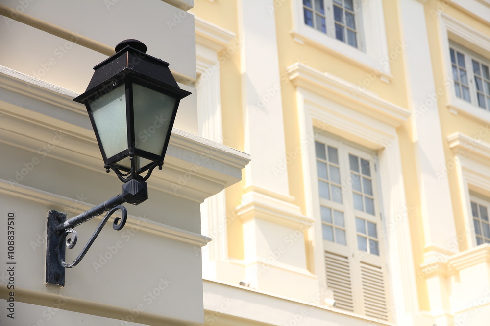 Street Lamp with Heritage Building