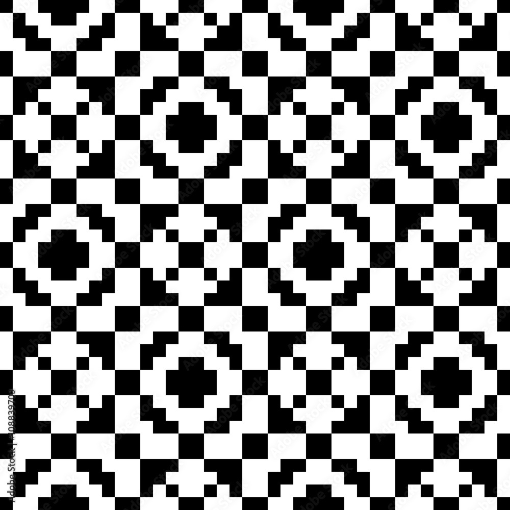 Trendy seamless ethnic pattern. Hipster background is black and white