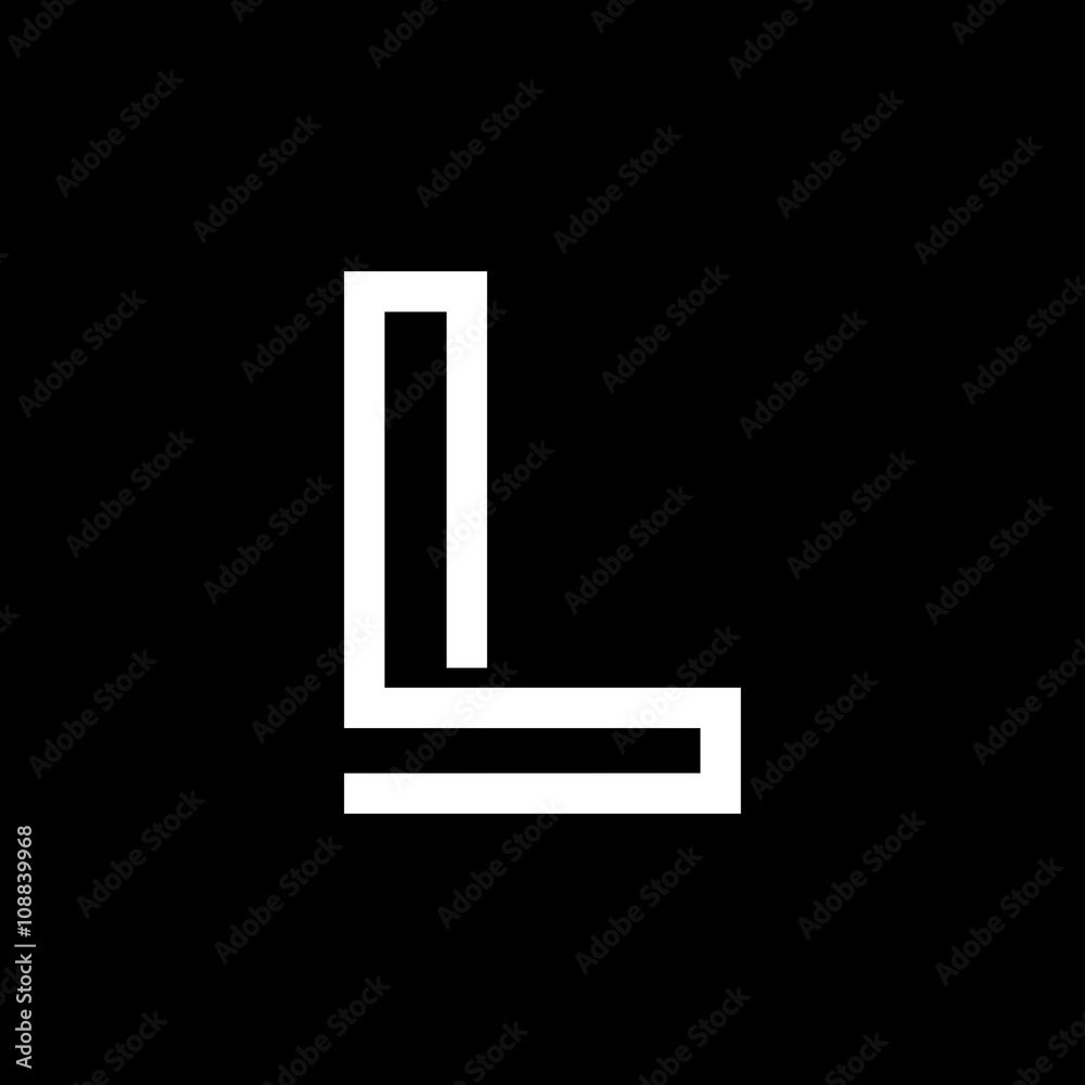 Capital letter L. From the white interwoven strips on a black background.  Template for emblem, logos and monograms. Stock Vector | Adobe Stock