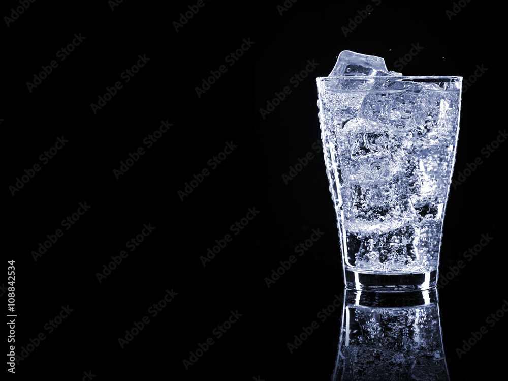Cold refreshing soft drink with ice