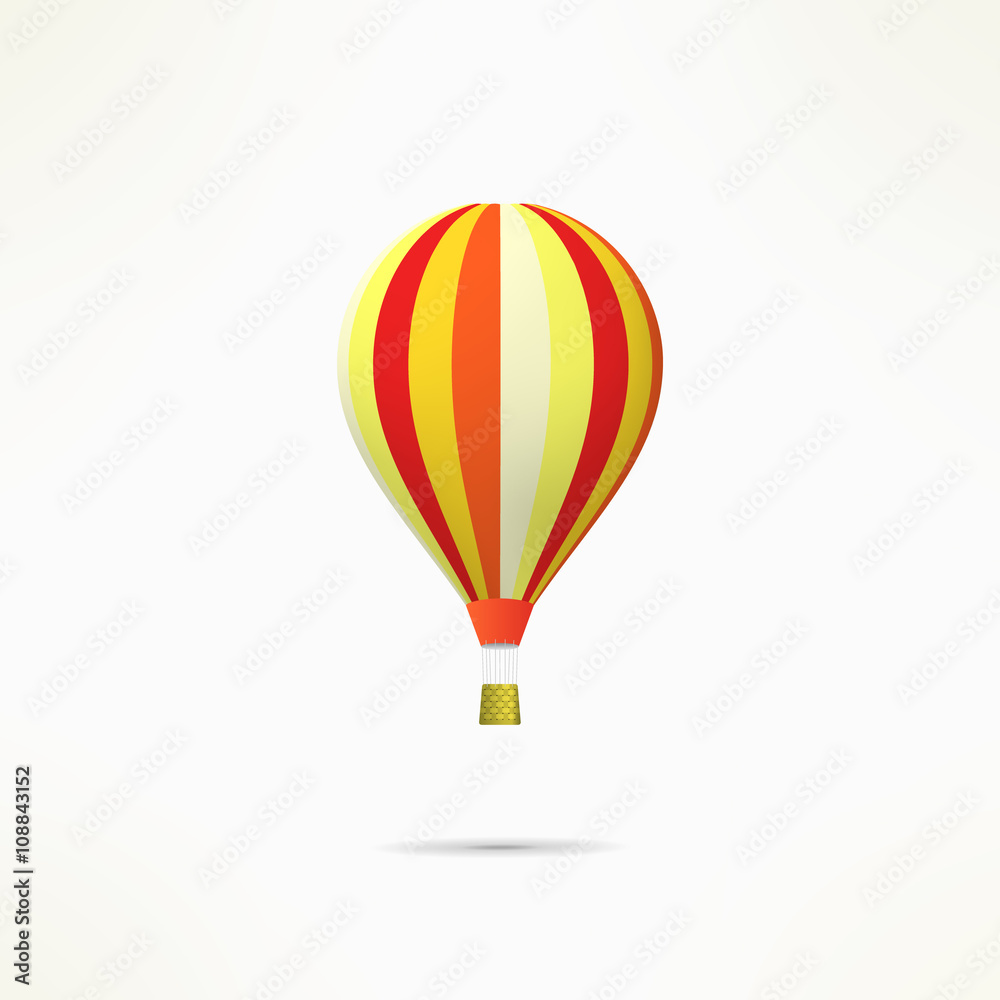 Naklejka premium Colorful hot air balloon isolated on white