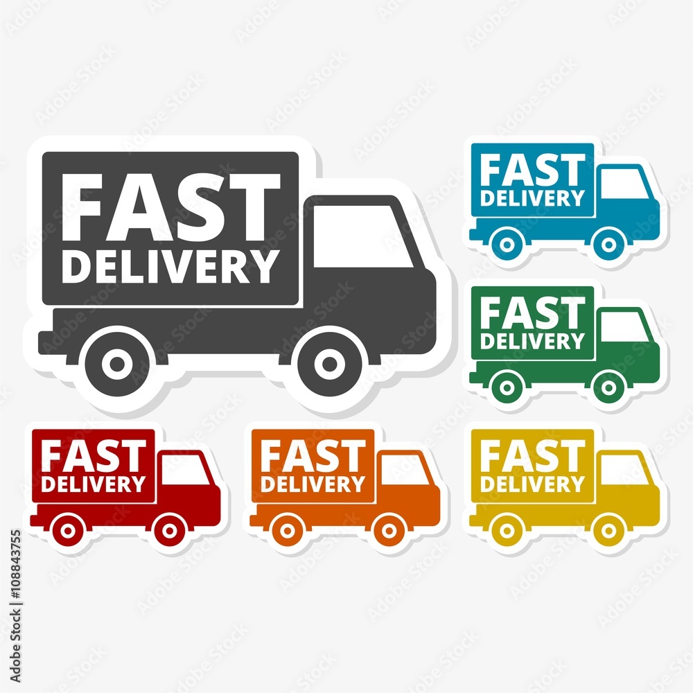 Multicolored paper stickers - Fast Delivery service Multicolored paper stickers - Fast Delivery service