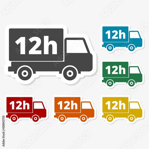 Multicolored paper stickers - 12 hours service