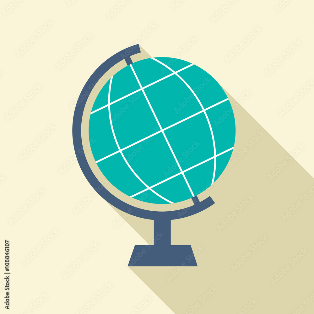 Flat Design Desktop Globe Vector Illustration. Flat Design Desktop Globe Vector Illustration.