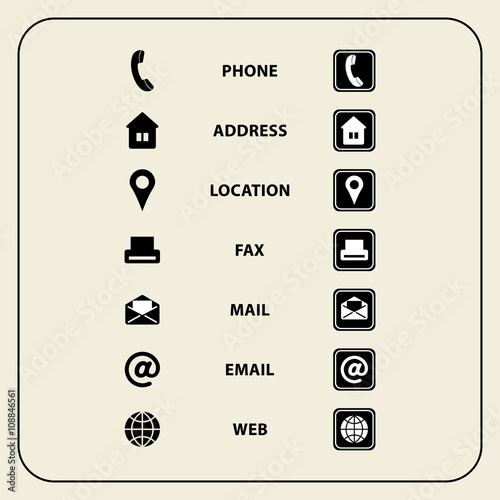 Set of web icons for Business cards, finance and communication. Multipurpose symbols for design. Vector illustration