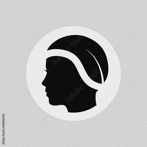 Woman face logo. Abstract logo. Profile beautiful woman. Portrait of a girl. Abstract logo design template for beauty salon  massage  cosmetic and spa  hairdresser  international women day. Vector