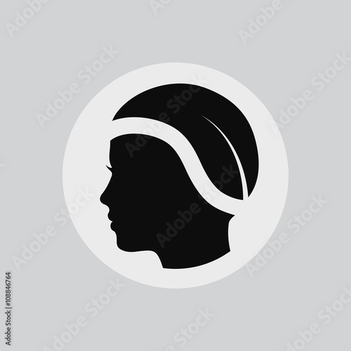 Woman face logo. Abstract logo. Profile beautiful woman. Portrait of a girl. Abstract logo design template for beauty salon, massage, cosmetic and spa, hairdresser, international women day. Vector