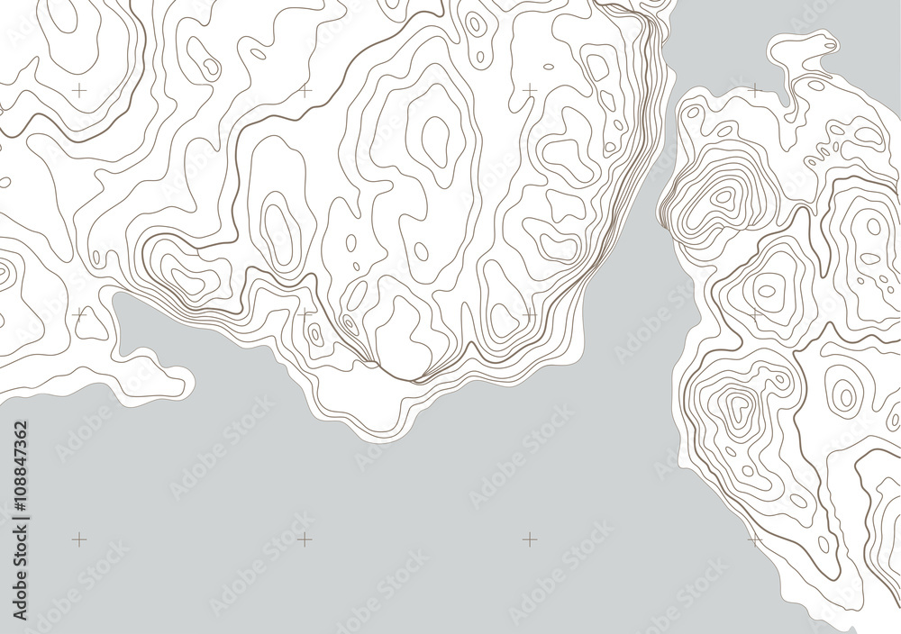 Abstract topographic map without scale, area on the lake. Vector background. Empty space for yor text Abstract topographic map without scale, area on the lake. Vector background. Empty space for yor text