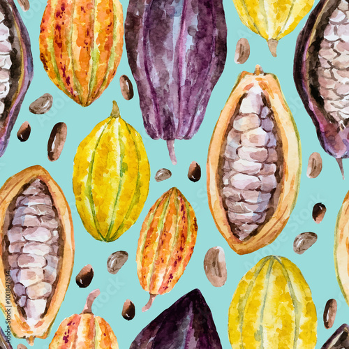 Watercolor cocoa pattern