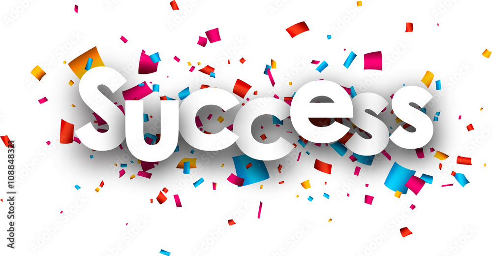 Success paper banner. Success paper banner.