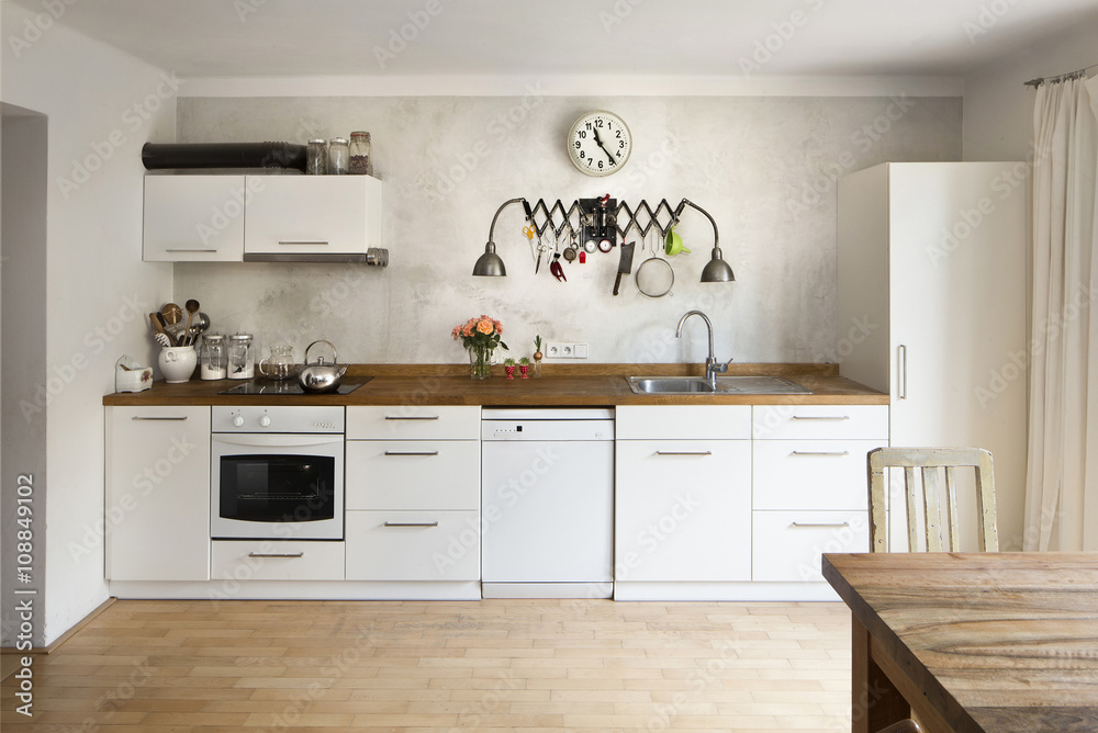New kitchen in old school industrial style New kitchen in old school industrial style