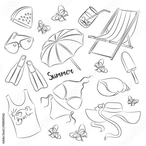 Collection of summer symbols