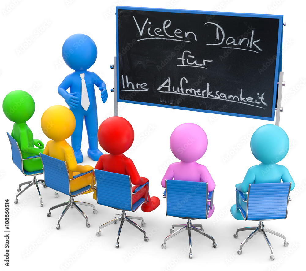 3d Männchen als Trainer bei einer Fortbildungsmaßnahme der Mitarbeiter ...