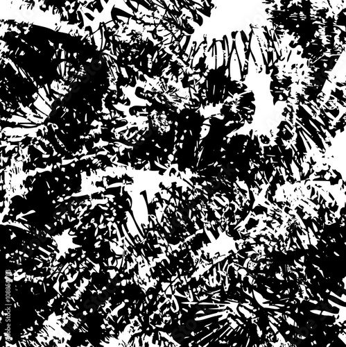 abstract vintage scratched black ink texture and background  grunge splash