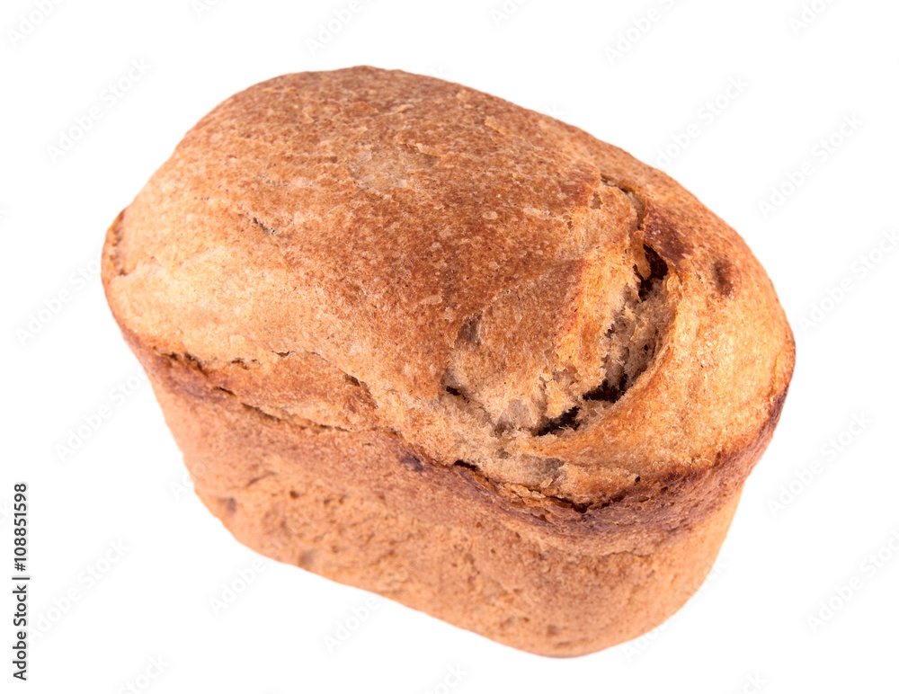 Rye-wheat bread isolated on a white background Rye-wheat bread isolated on a white background