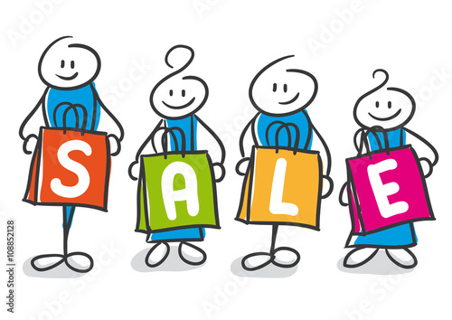Stick Figure Series Blue / Sale
