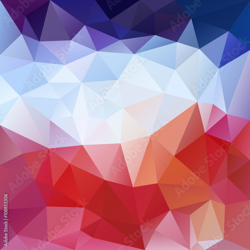 vector abstract irregular polygon background with a triangular pattern in red  pink and blue colors