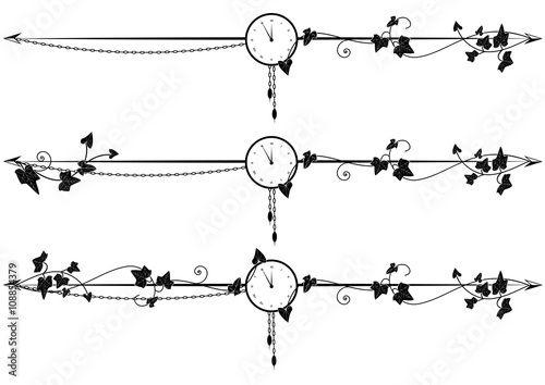 ivy border with clock