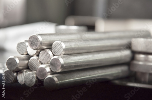 stainless steel rods on a welding table © ded