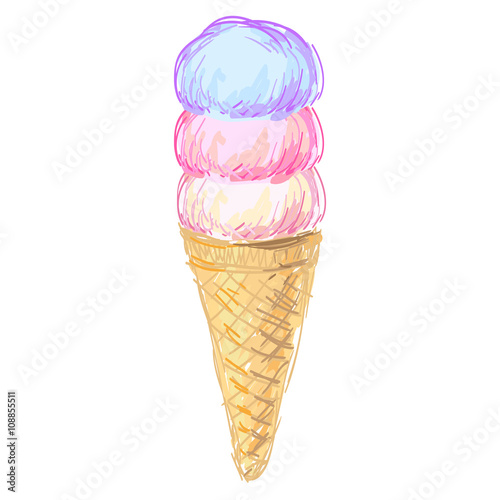 Fresh ice cream cone