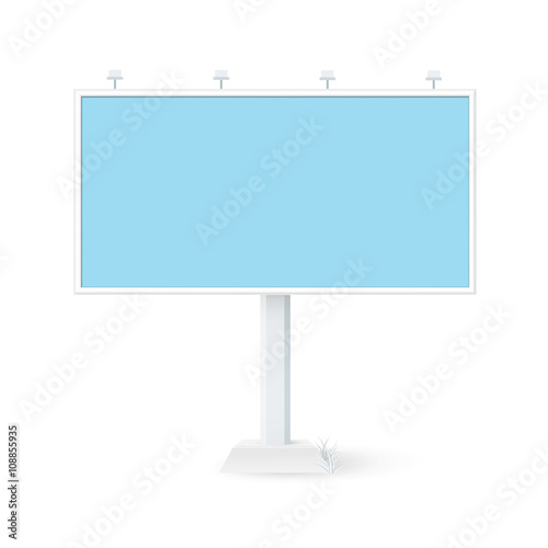 Isolated billboard 3x6. Outdoor advertising template. Mockup advertising and design. Оutdoor advertising vector. Large blank, empty, white vector billboard screen on white background. photo