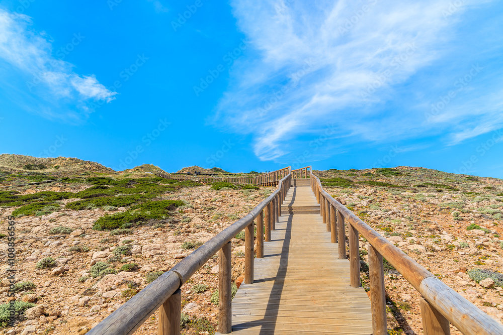 Wooden walkway to Praia do Bordeira beach, Algarve region, Portugal