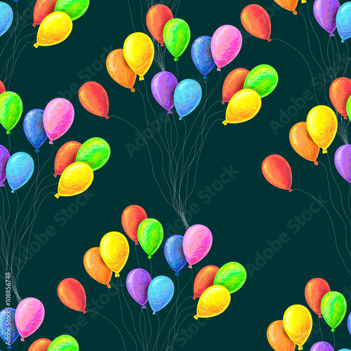 Seamless pattern with balloons. Perfect for wallpapers, pattern fills, web page backgrounds, surface textures, textile