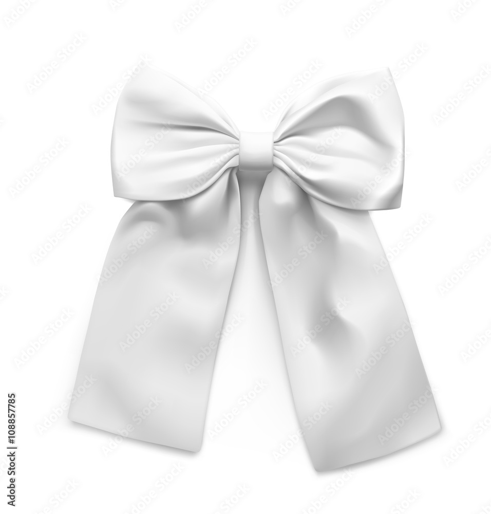 Realistic bow. Vector illustration on white background. Can be use for decoration gifts, greetings, holidays, etc. Realistic bow. Vector illustration on white background. Can be use for decoration gifts, greetings, holidays, etc.