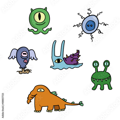Cartoon monsters doodle