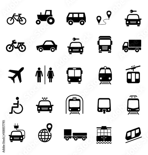 Set of transportation icons. Vector elements