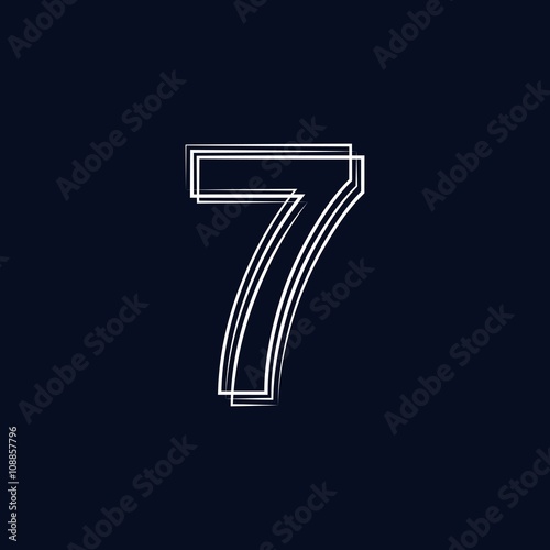 number 7  outline stroke