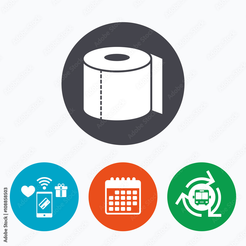 Toilet paper sign icon. WC roll symbol. Toilet paper sign icon. WC roll symbol.
