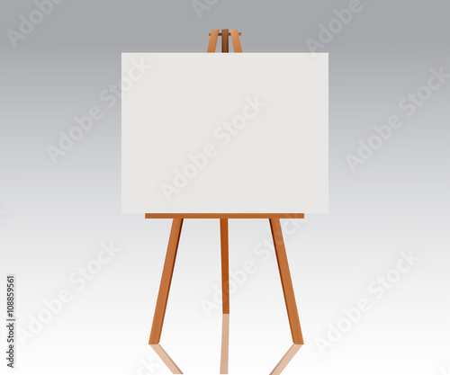 Fotografia Wooden easel with empty canvas