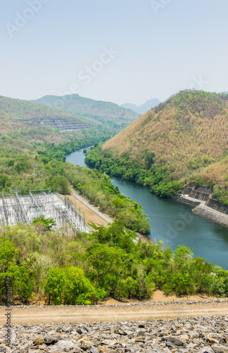 Mountains and river, Kanchanaburi, Thailand