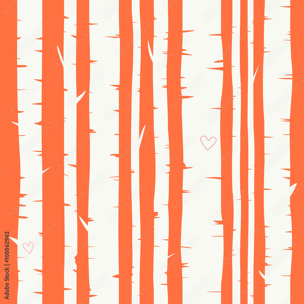 Seamless vector background with birch forest Seamless vector background with birch forest