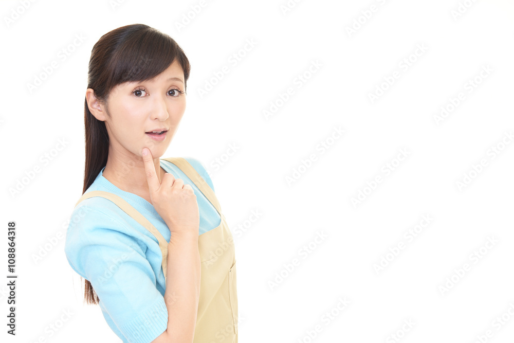 困惑した表情の主婦 困惑した表情の主婦