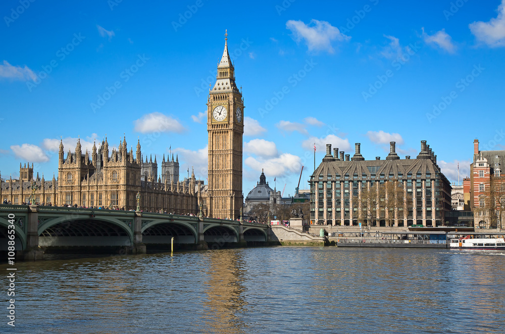 London. Big Ben clock tower.