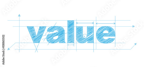 VALUE technical drawing typography banner