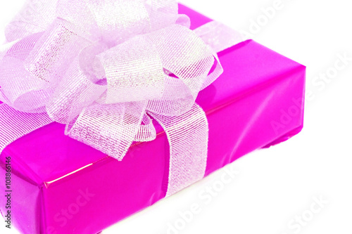 lilac gift with silver bow