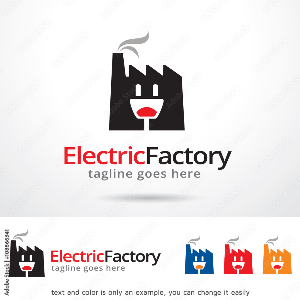 Obraz premium Electric Factory Logo Template Design Vector 