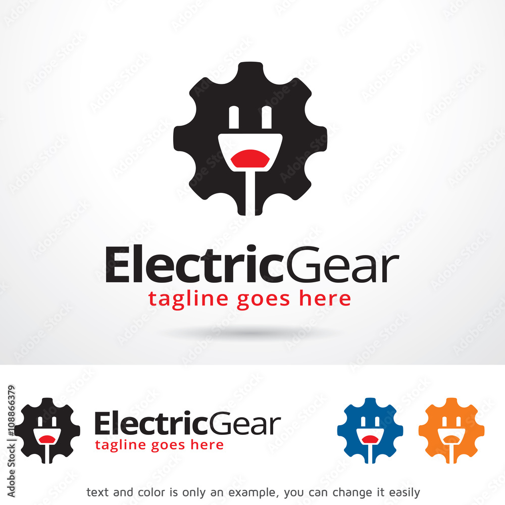 Electric Gear Logo Template Design Vector 